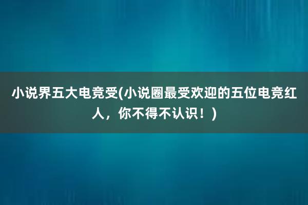 小说界五大电竞受(小说圈最受欢迎的五位电竞红人，你不得不认识！)