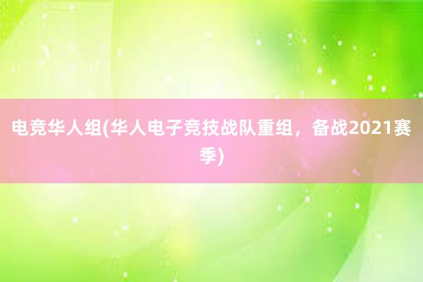 电竞华人组(华人电子竞技战队重组，备战2021赛季)