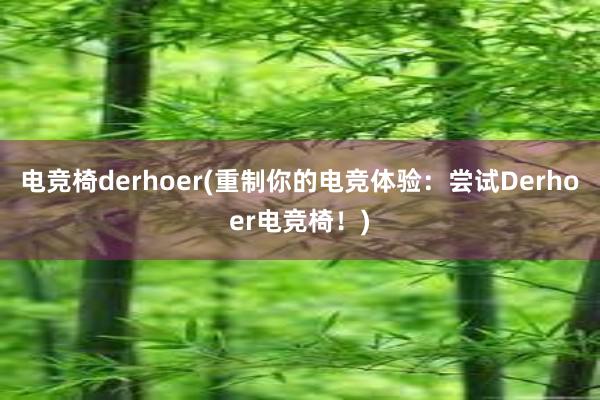 电竞椅derhoer(重制你的电竞体验：尝试Derhoer电竞椅！)