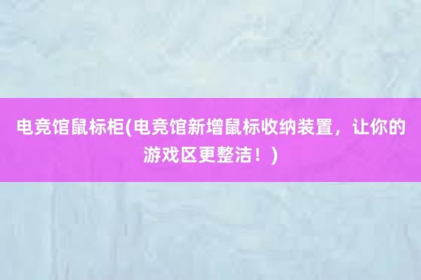 电竞馆鼠标柜(电竞馆新增鼠标收纳装置，让你的游戏区更整洁！)