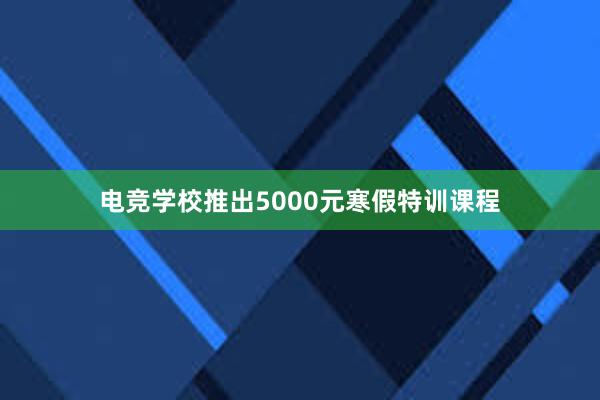 电竞学校推出5000元寒假特训课程