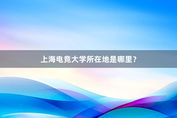 上海电竞大学所在地是哪里？