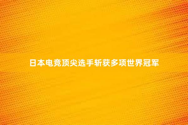 日本电竞顶尖选手斩获多项世界冠军