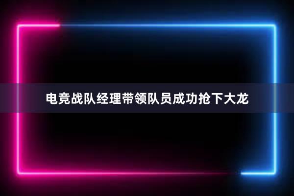 电竞战队经理带领队员成功抢下大龙