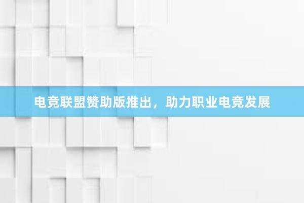 电竞联盟赞助版推出，助力职业电竞发展