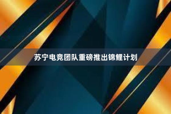 苏宁电竞团队重磅推出锦鲤计划