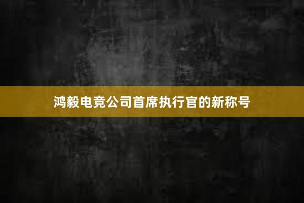 鸿毅电竞公司首席执行官的新称号